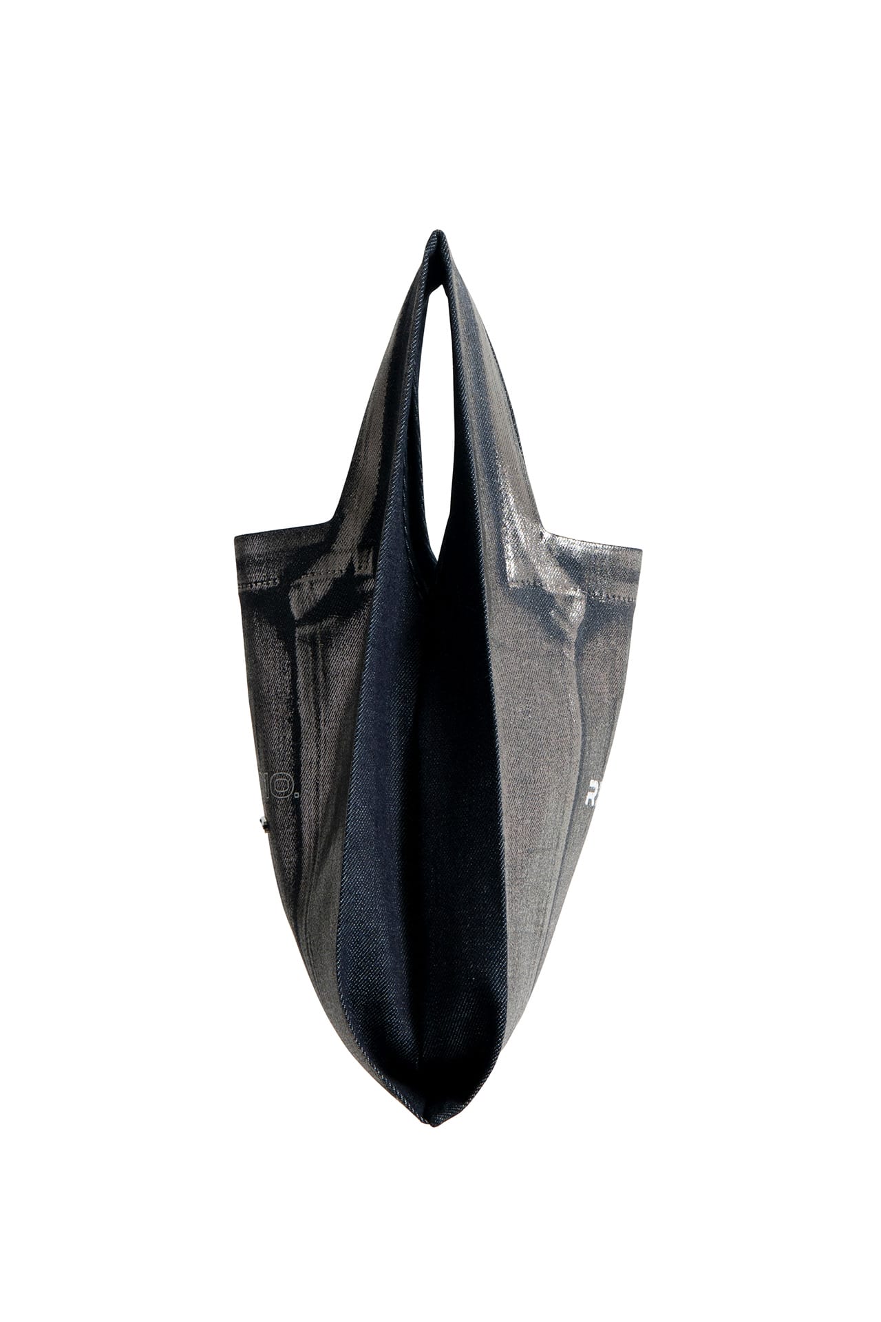 COATED DENIM MARCHE BAG SMALL - Black full side