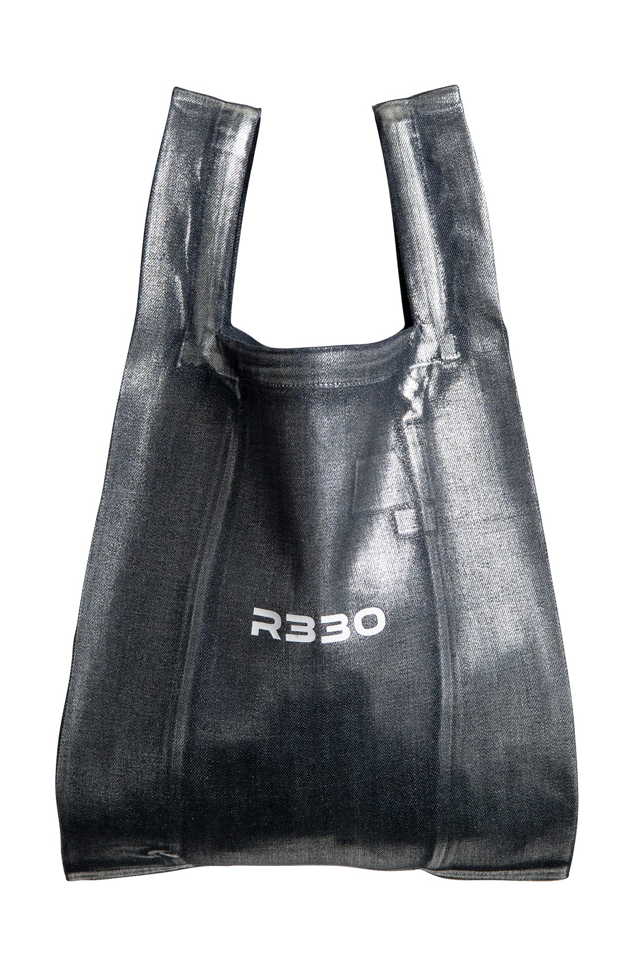 COATED DENIM MARCHE BAG MEDIUM - Black front