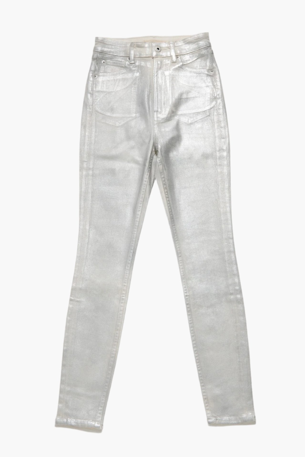 Coated High Rise Skinny - White