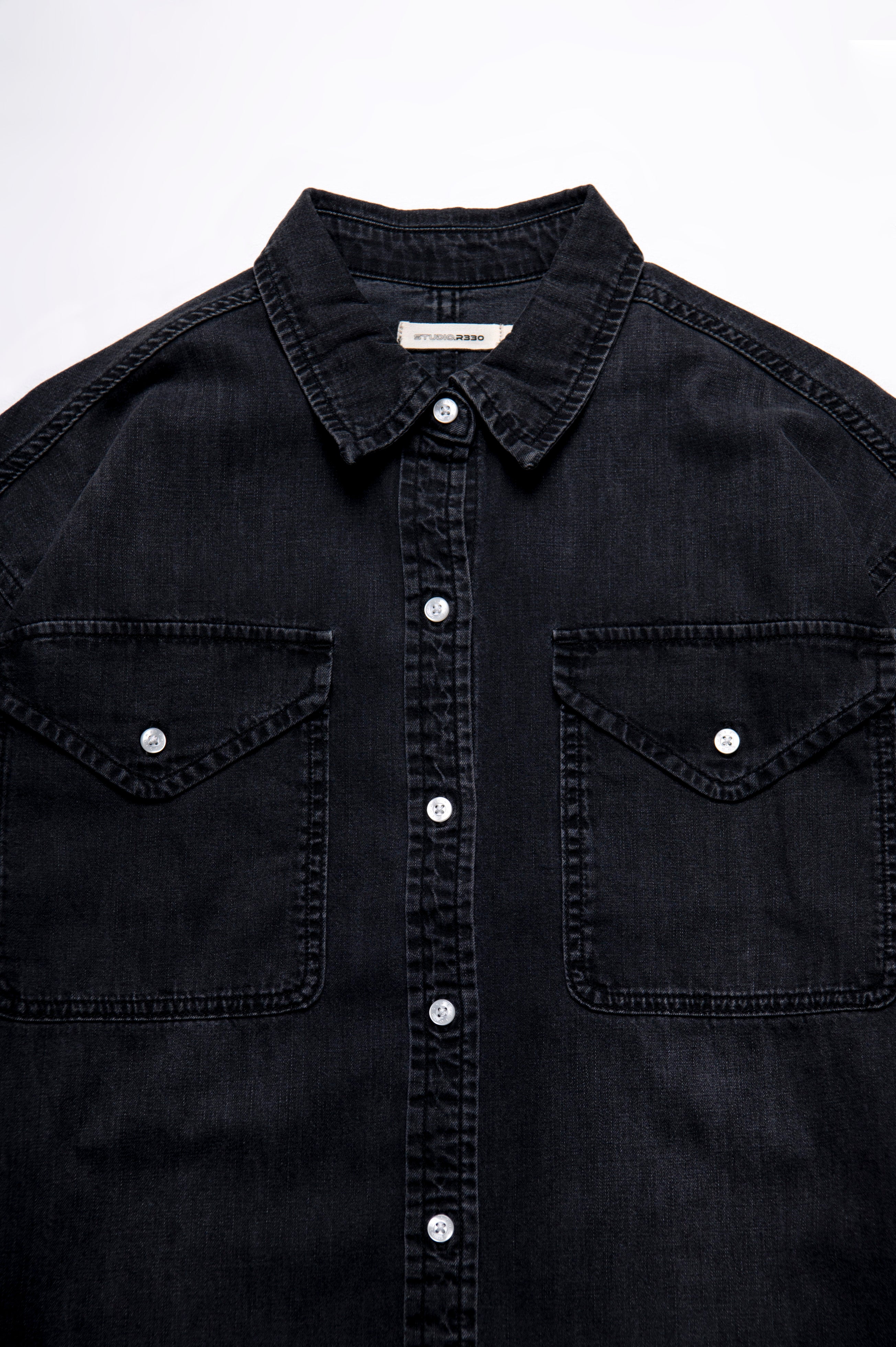 Light Weight Denim Shirt Black