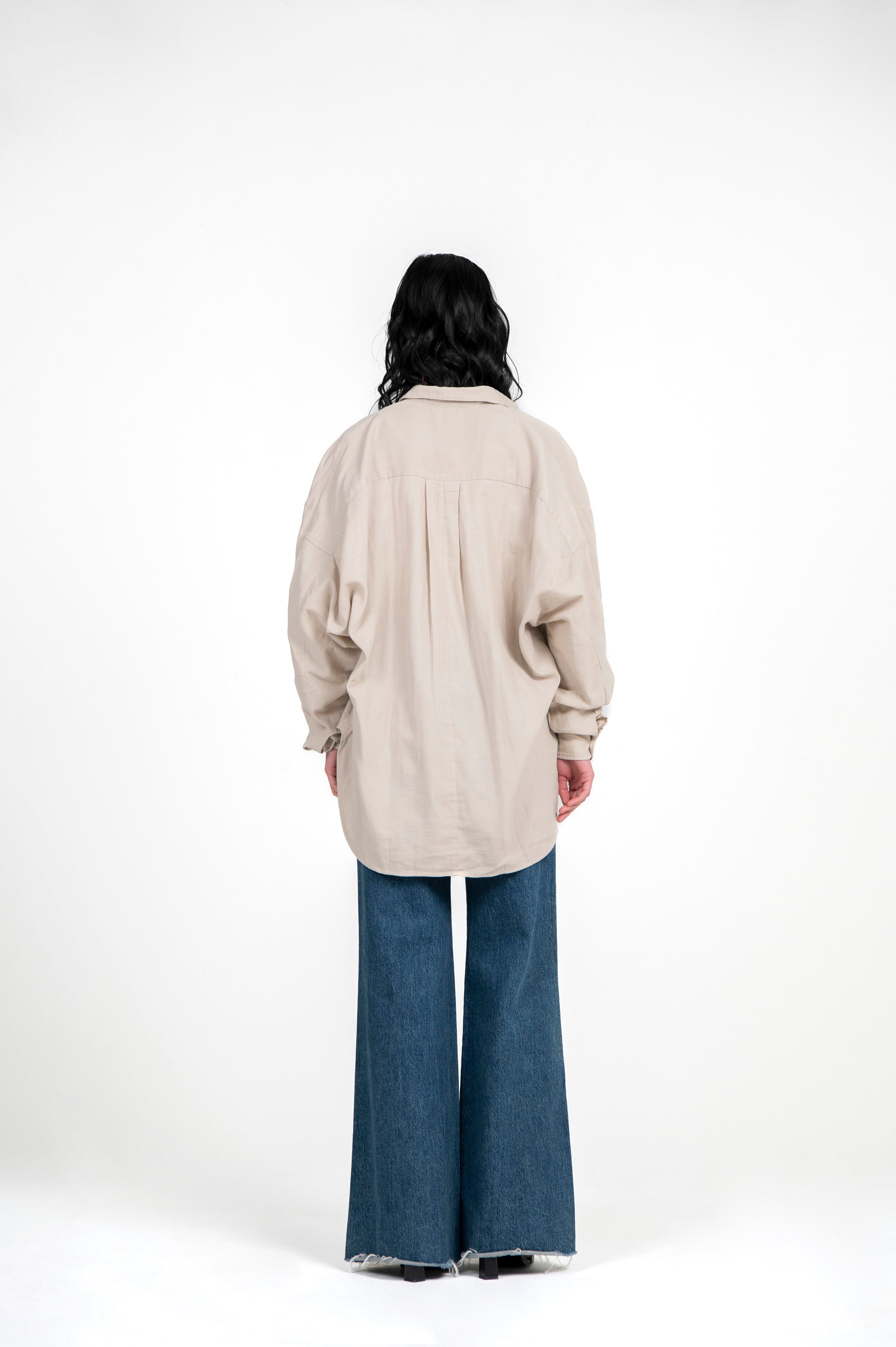 SHEER DOUBLE GAUZE SHIRT BEIGE