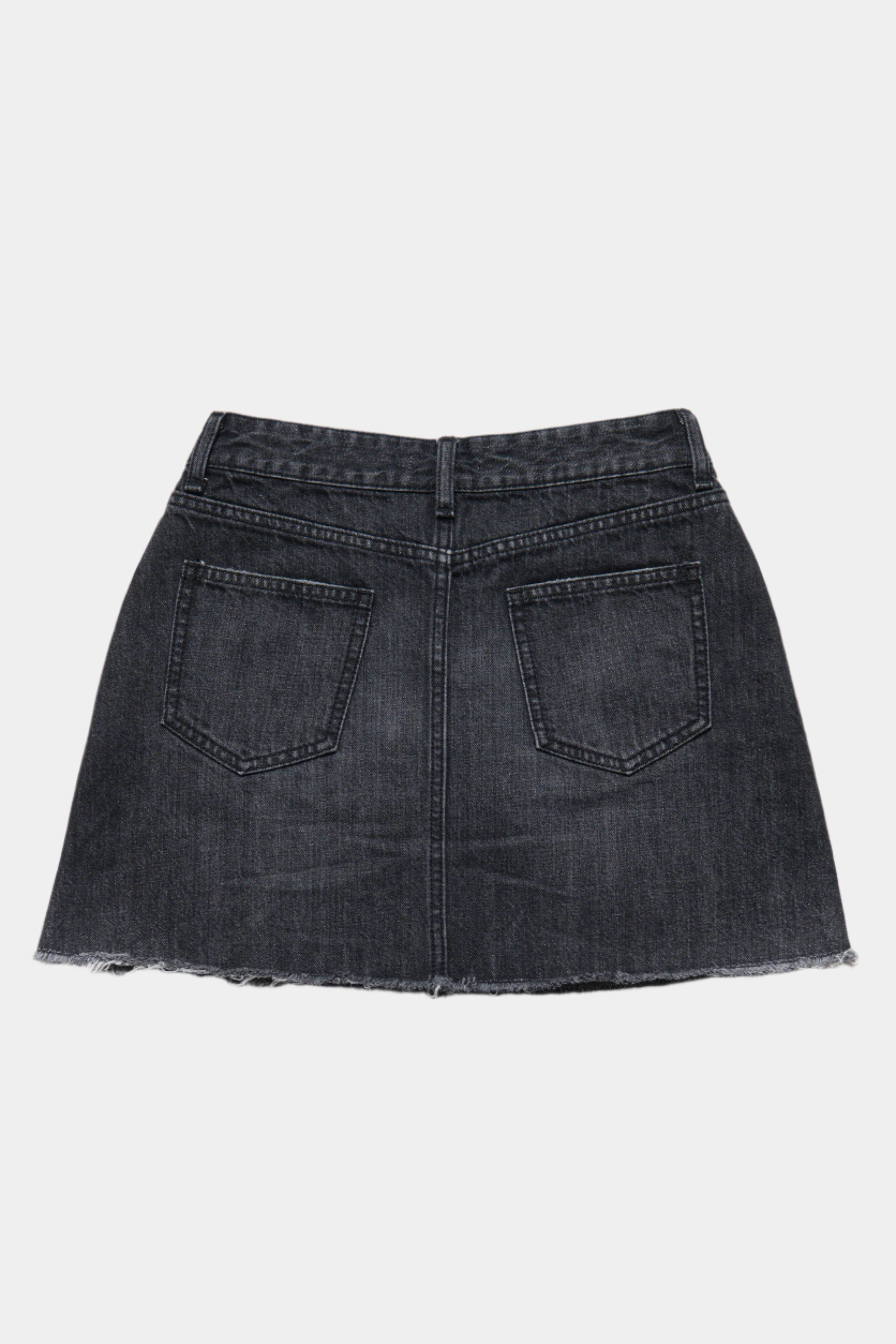 DENIM MINI SKIRT GRAY