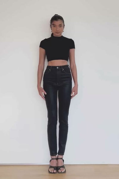 Coated High Rise Skinny - Black video