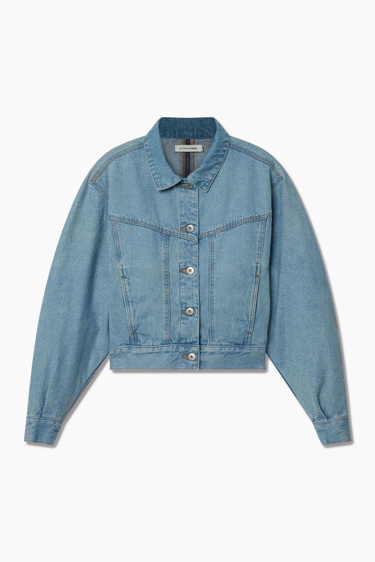 Dolman Sleeve Denim Jacket - Light Blue