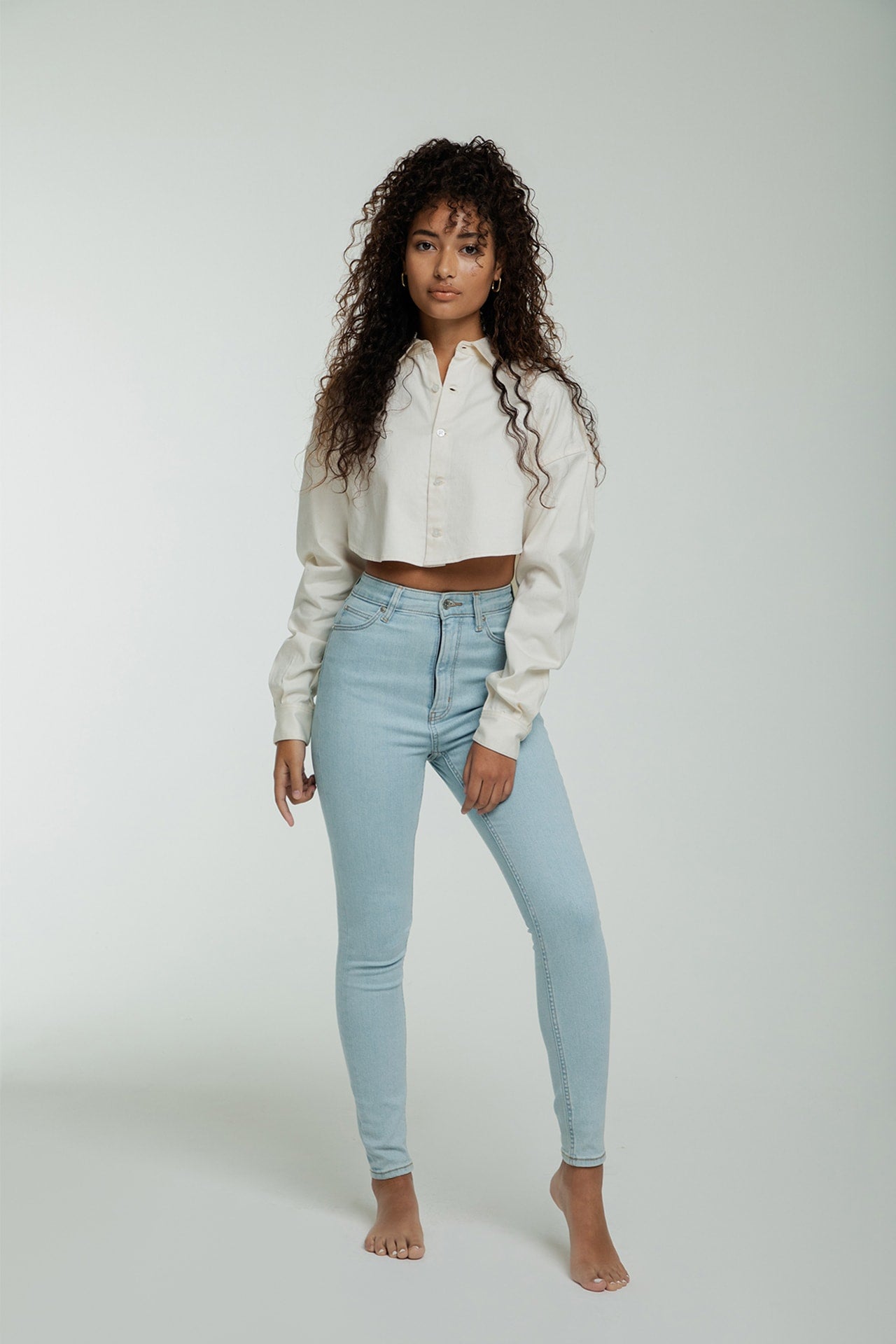 High Rise Skinny - Light blue model front