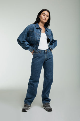 デラロミラノ　ヴェスタBlue Mサイズ Low Rise Straight Fit Blue