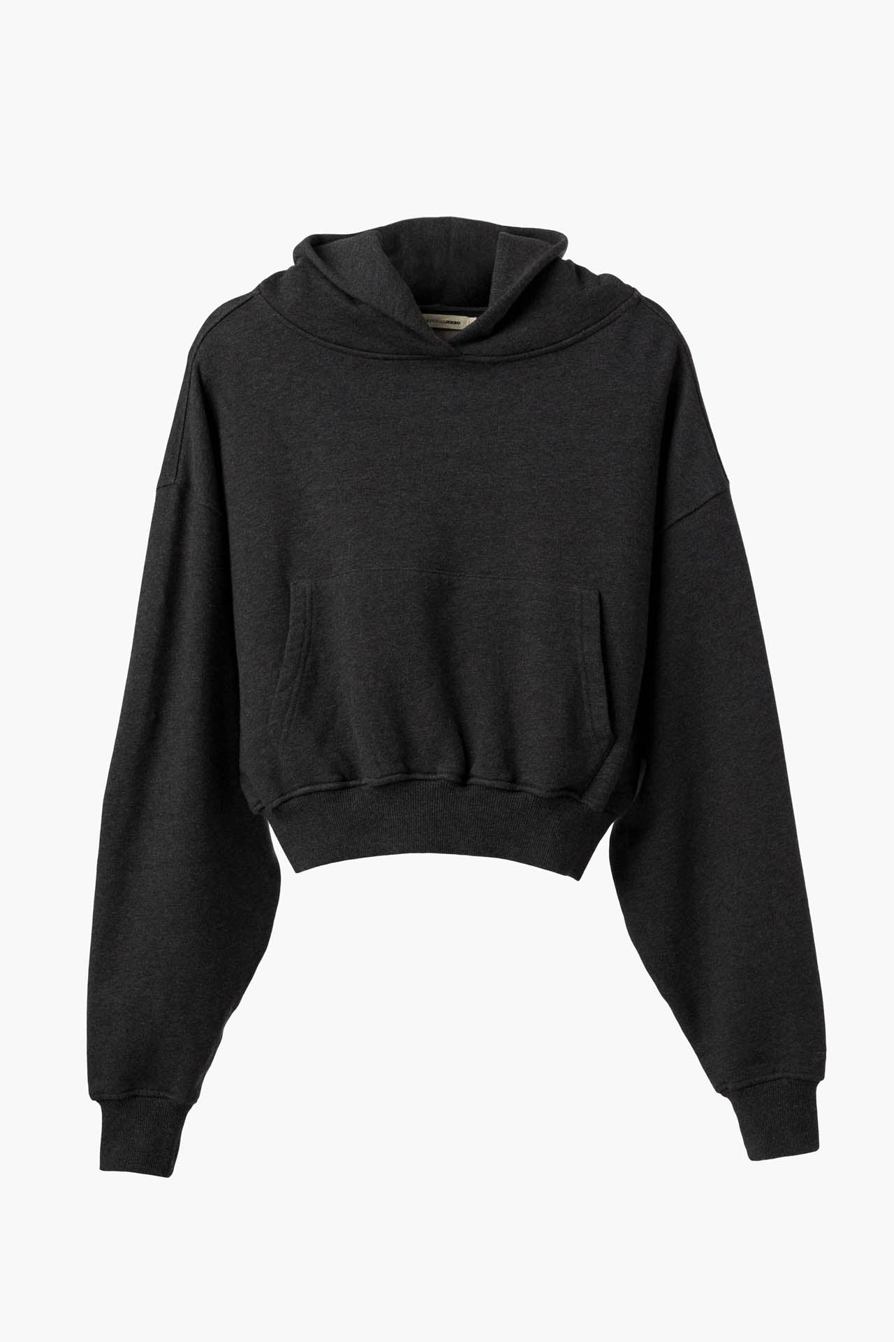 Cropped Pullover Hoodie - Charcoal