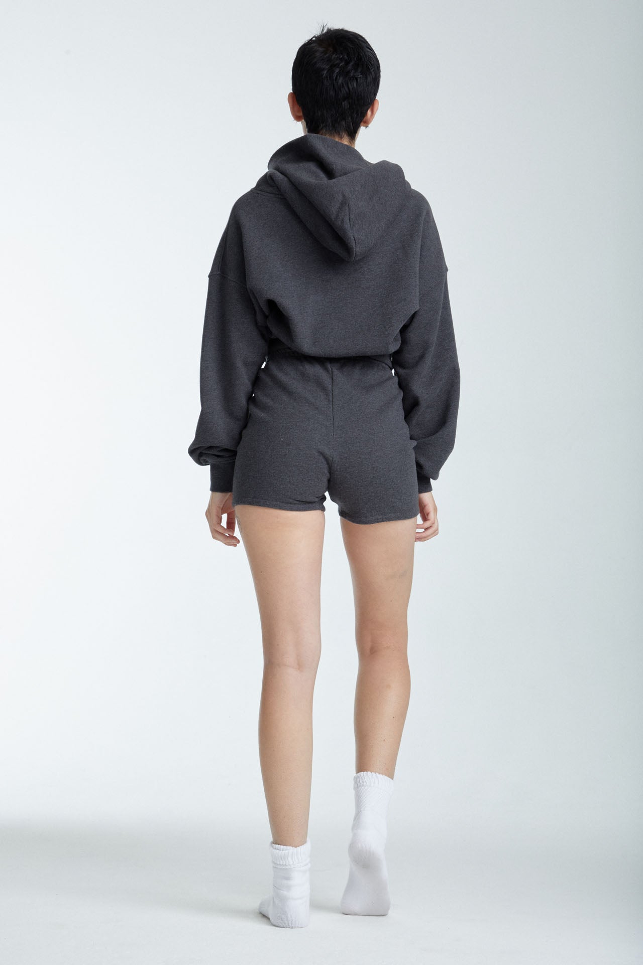 R330 CROPPED PULLOVER HOODIE グレーMサイズ