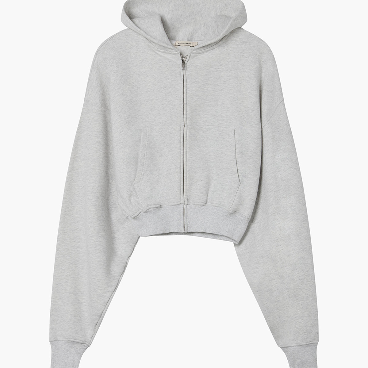 Cropped Zip Hoodie Grey