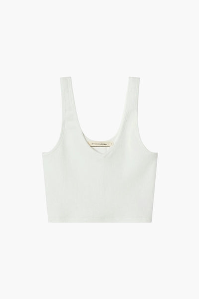 Neo Fitted Cropped Tank White