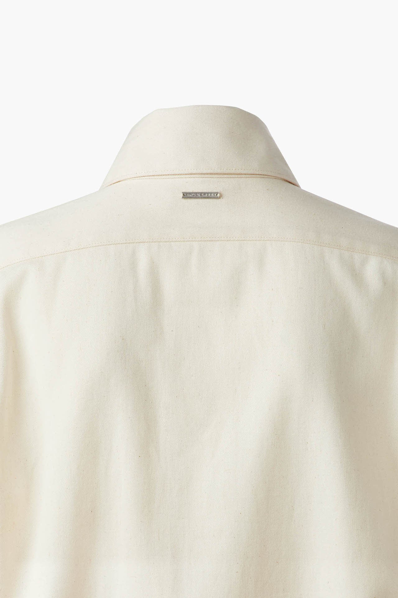 Ecru Cotton Shirt - Regular Fit back neck