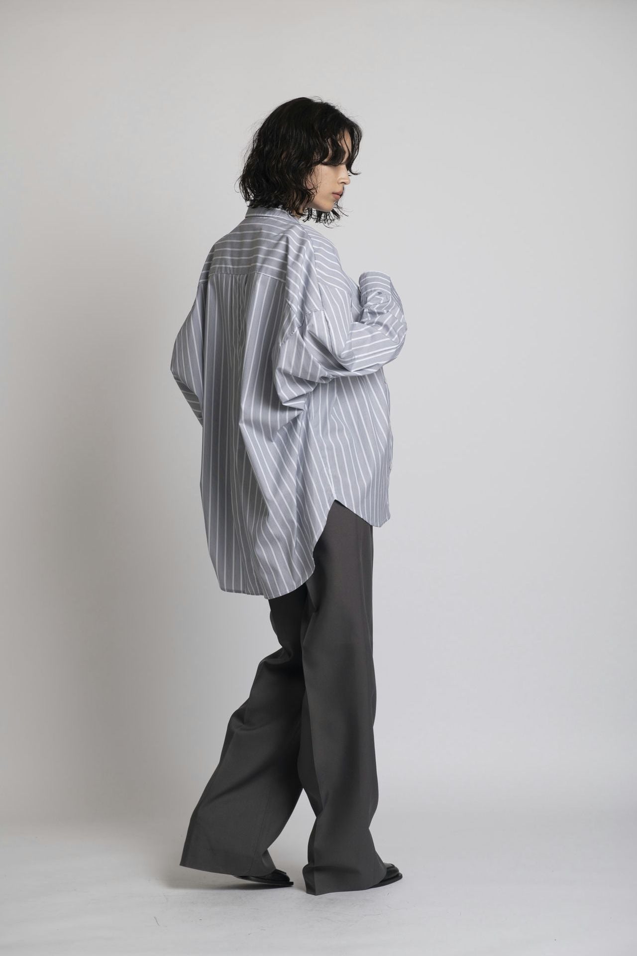 Boyfriend Shirt Grey Stripe