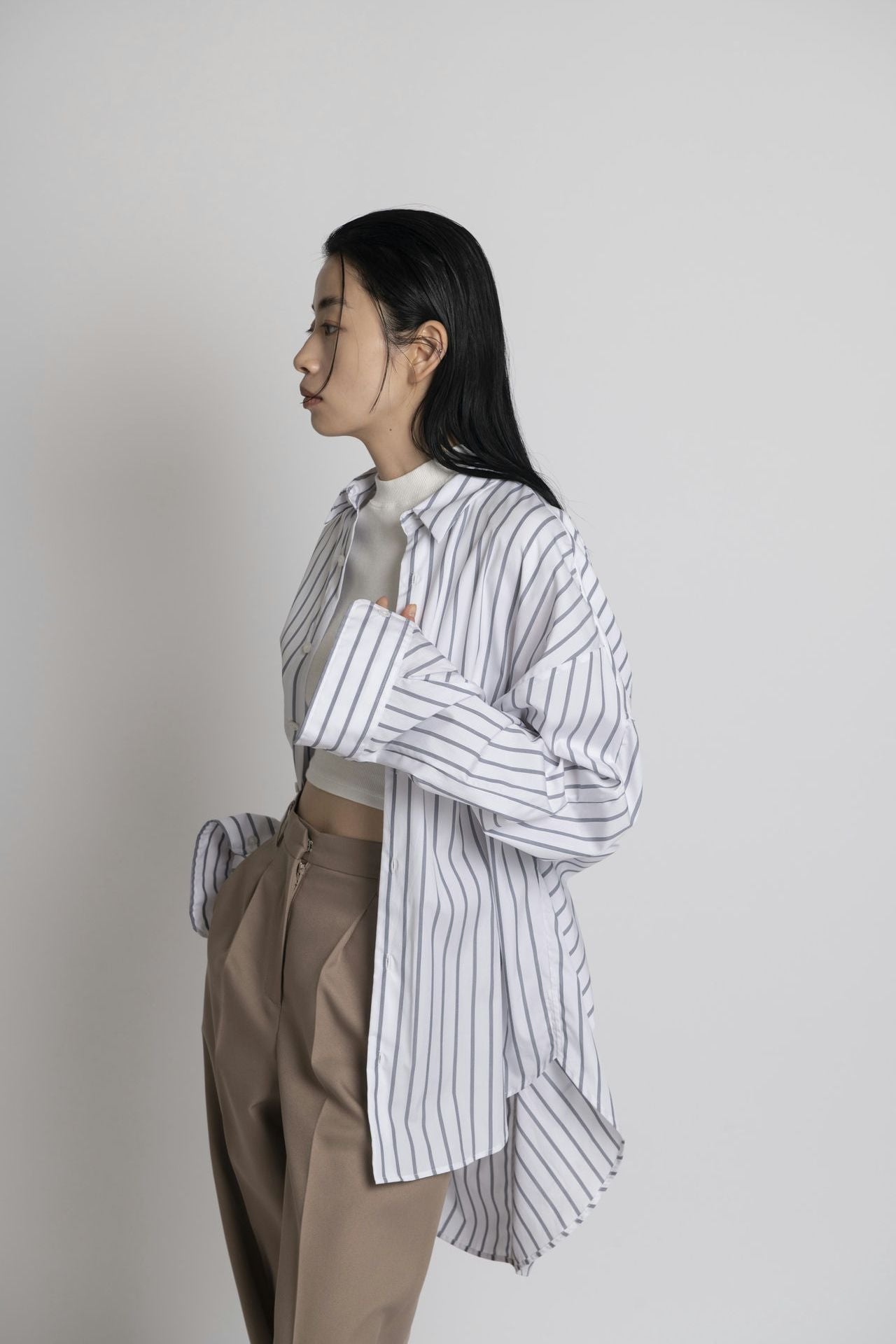 Boyfriend Shirt White Stripe