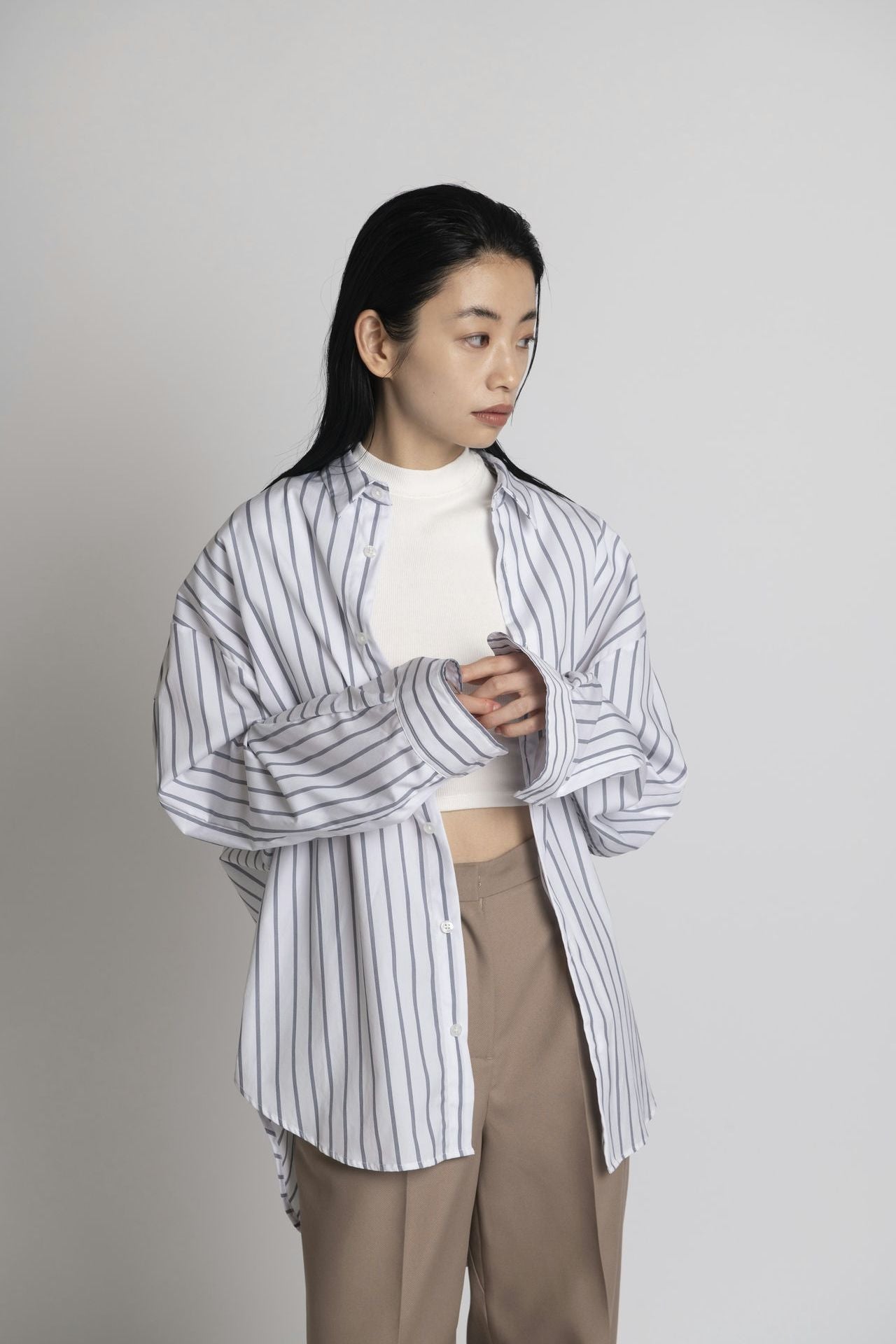 Boyfriend Shirt White Stripe