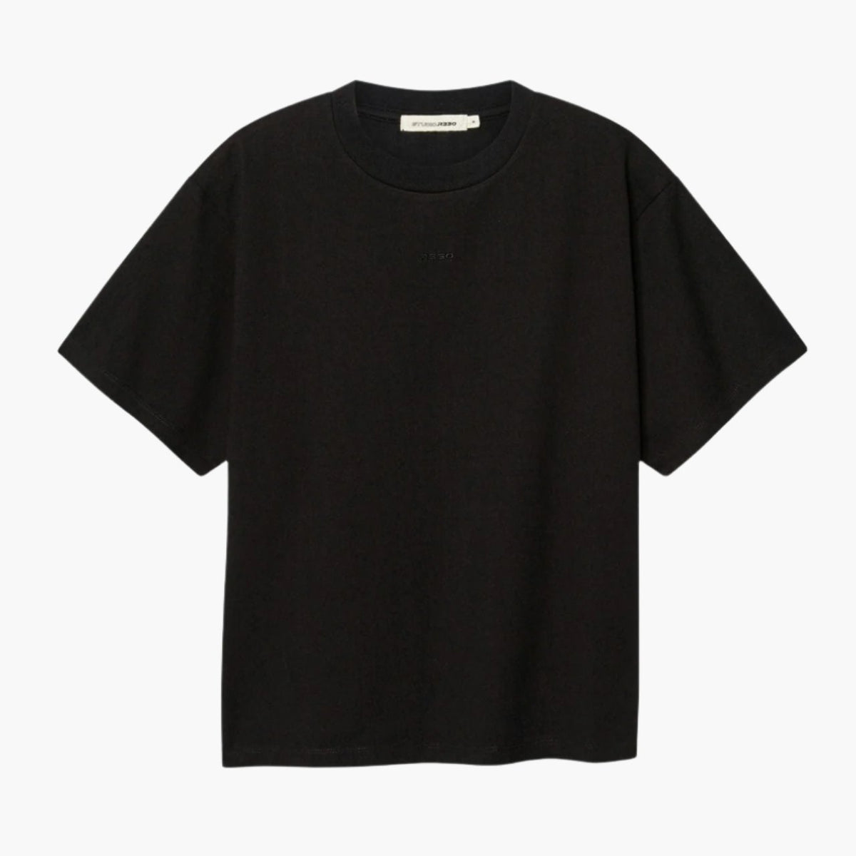 Cotton Boxed Tee in Black